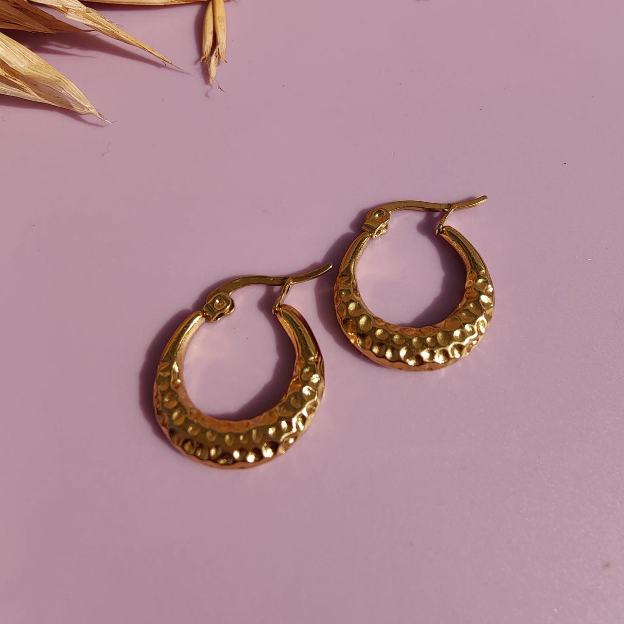Chunky Gold Croissant Hoops Earring