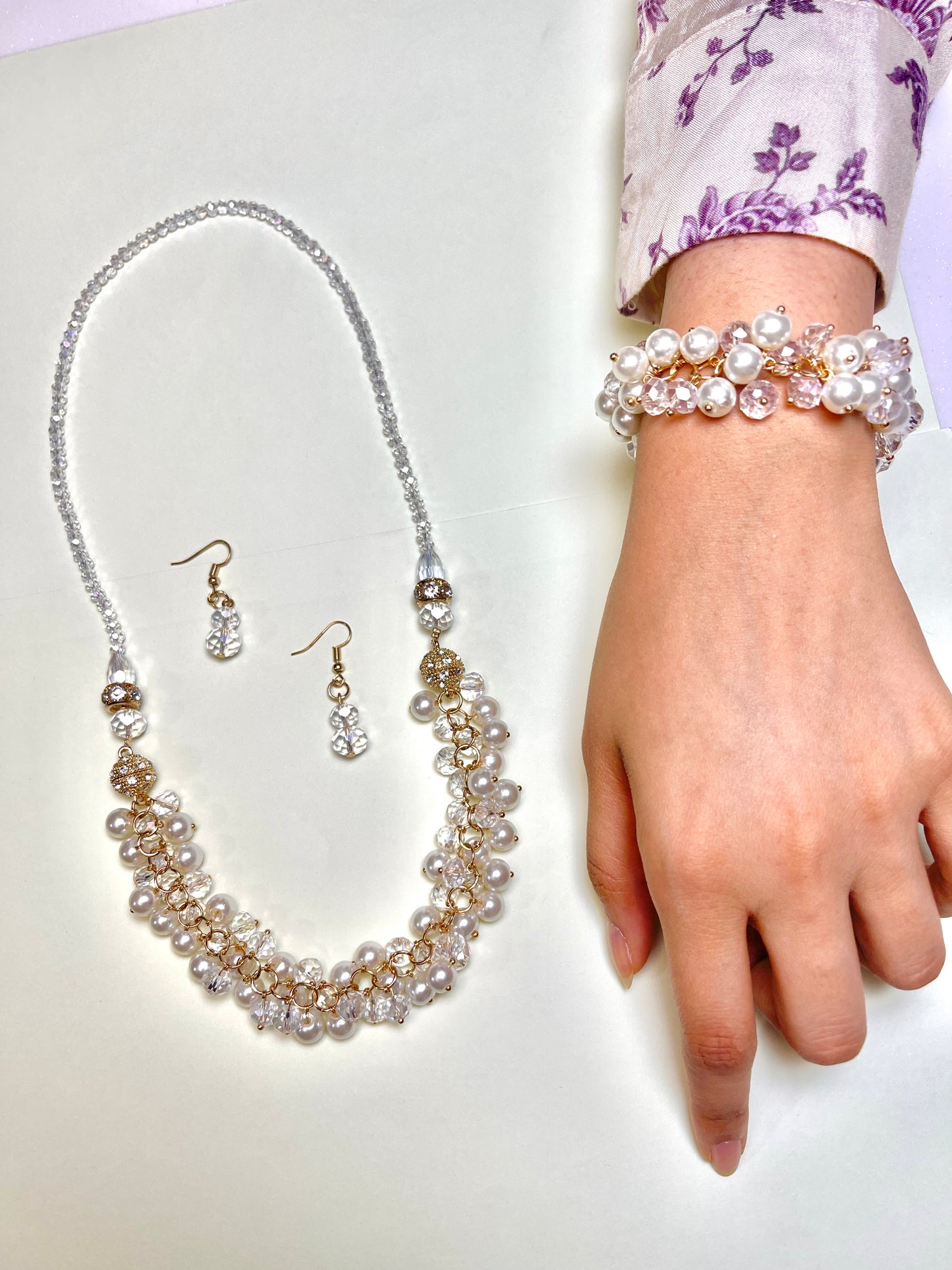 7 in 1 Pearl White Necklace