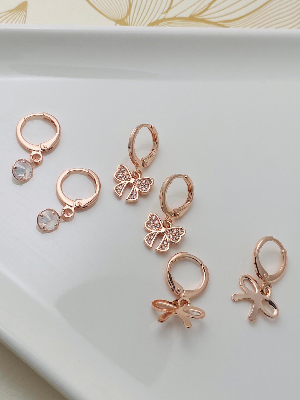 Rosegold combo earring