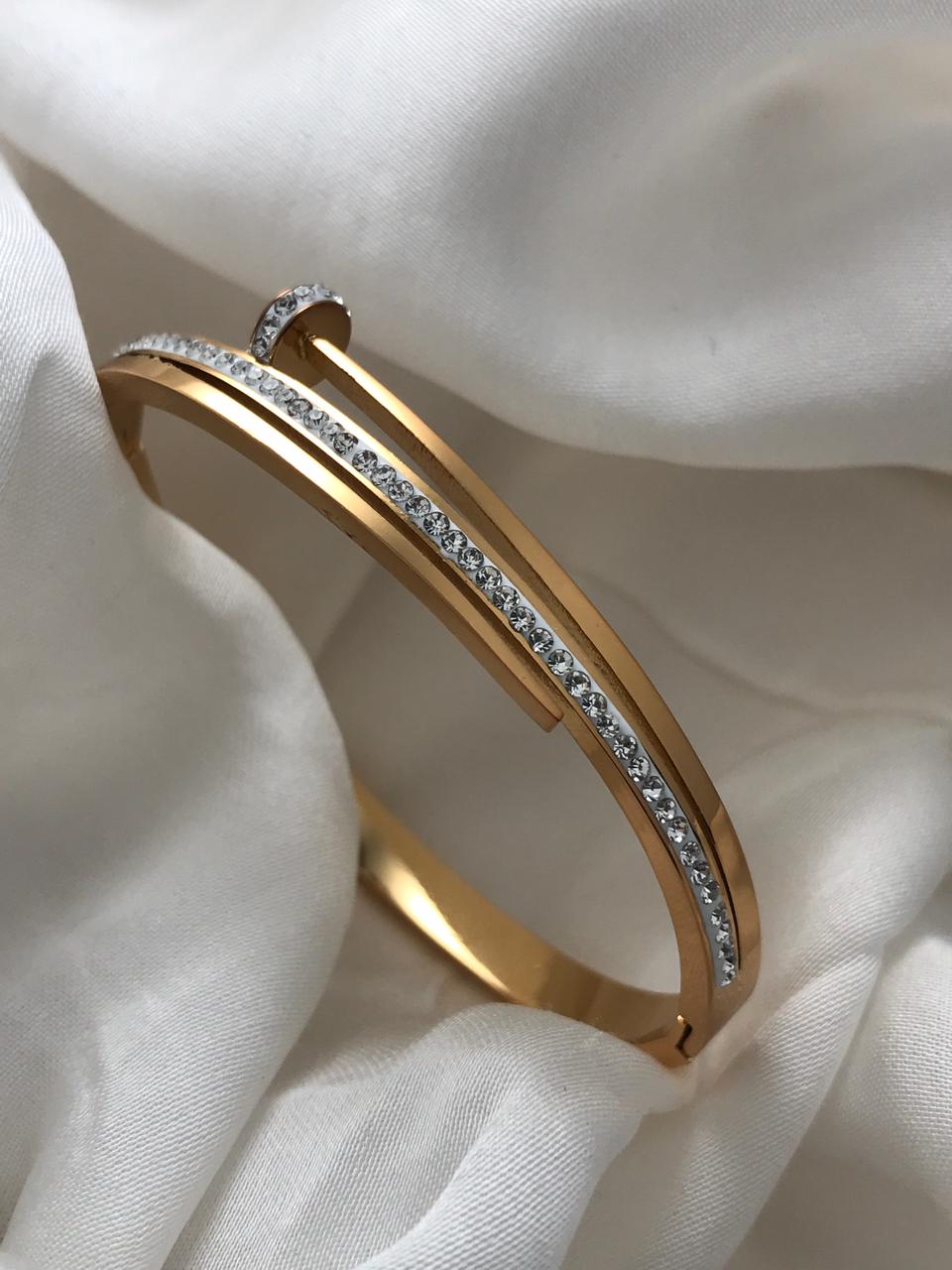 Gold Just a Nail Bracelet