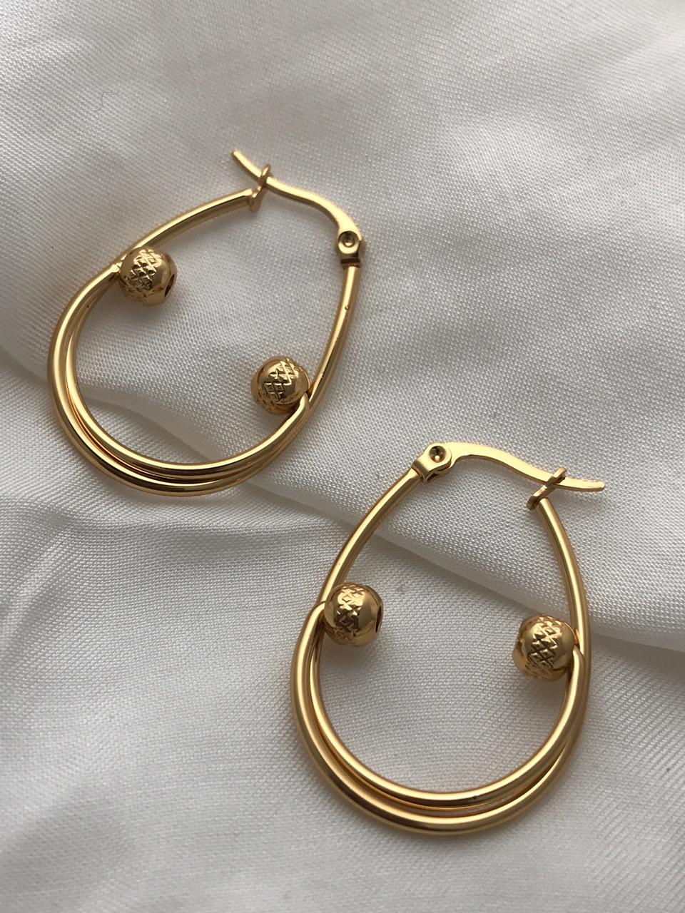 Gold-Tone Double-Hoop Earrings