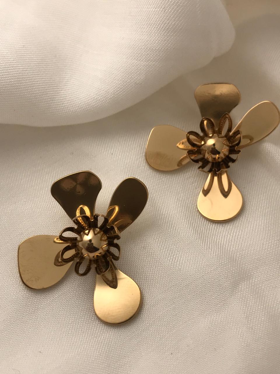 Gold-Tone Floral Drop or Dangle Earrings