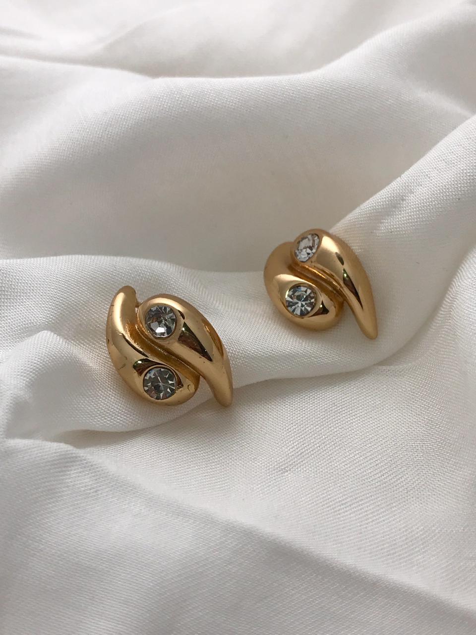 Gold-Tone Swirl Stud Earrings