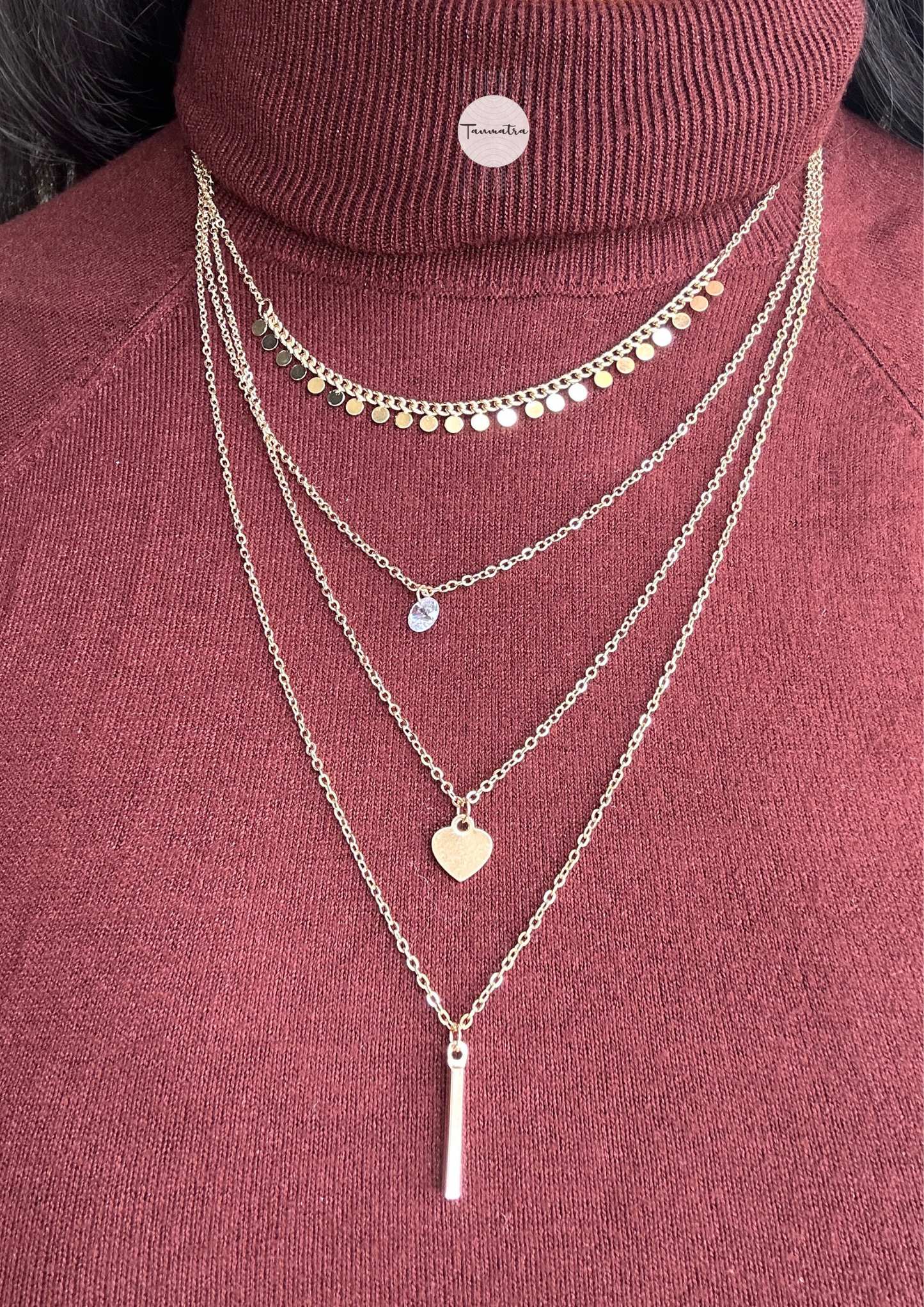 4 layer gold necklace