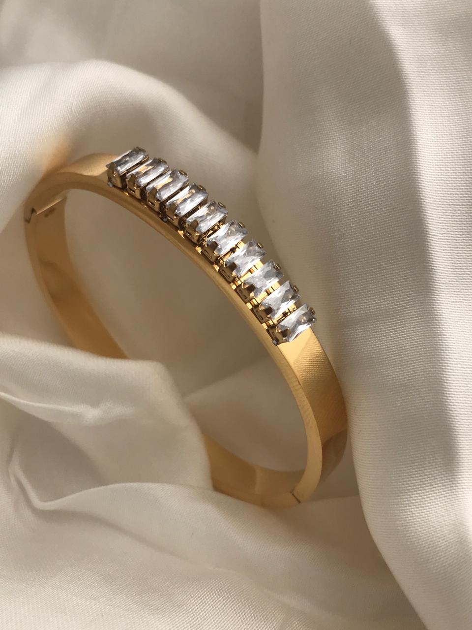 Crystal Horizon Bangle Bracelet