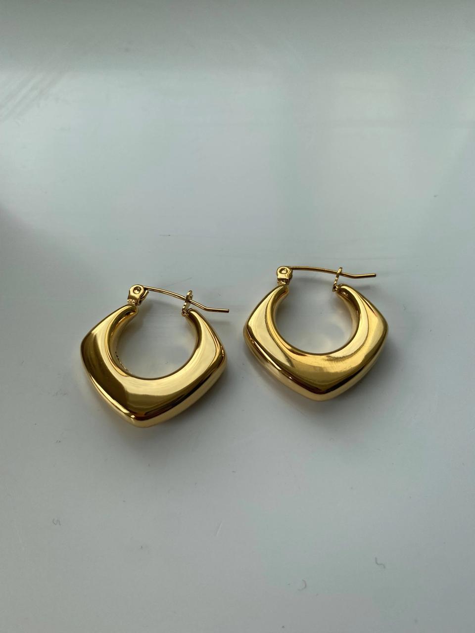 Chunky Rhombus Hoops Earring