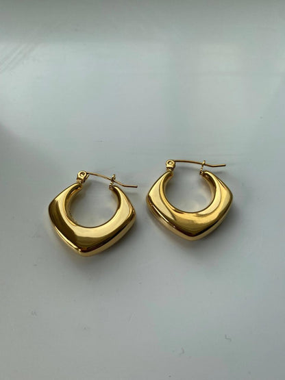 Chunky Rhombus Hoops Earring