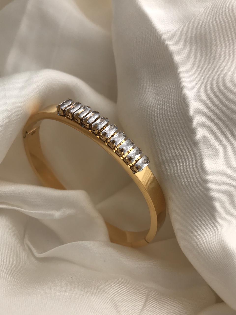 Crystal Horizon Bangle Bracelet