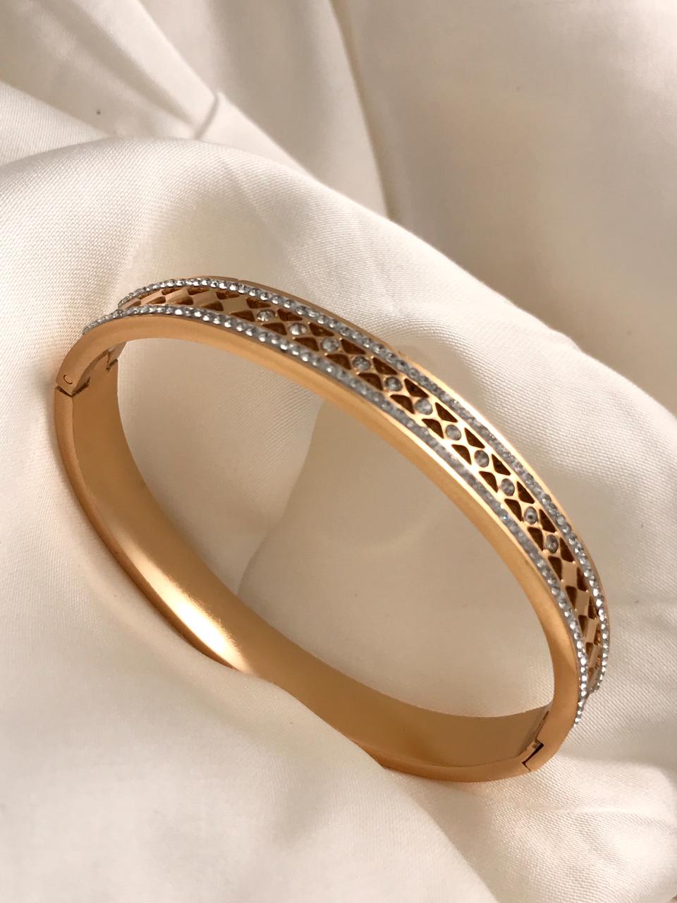 Diamond Lattice Cuff Bracelet