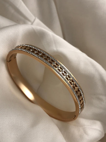 Diamond Lattice Cuff Bracelet