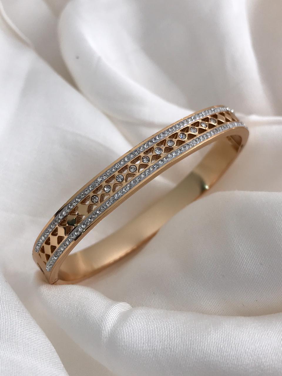 Diamond Lattice Cuff Bracelet