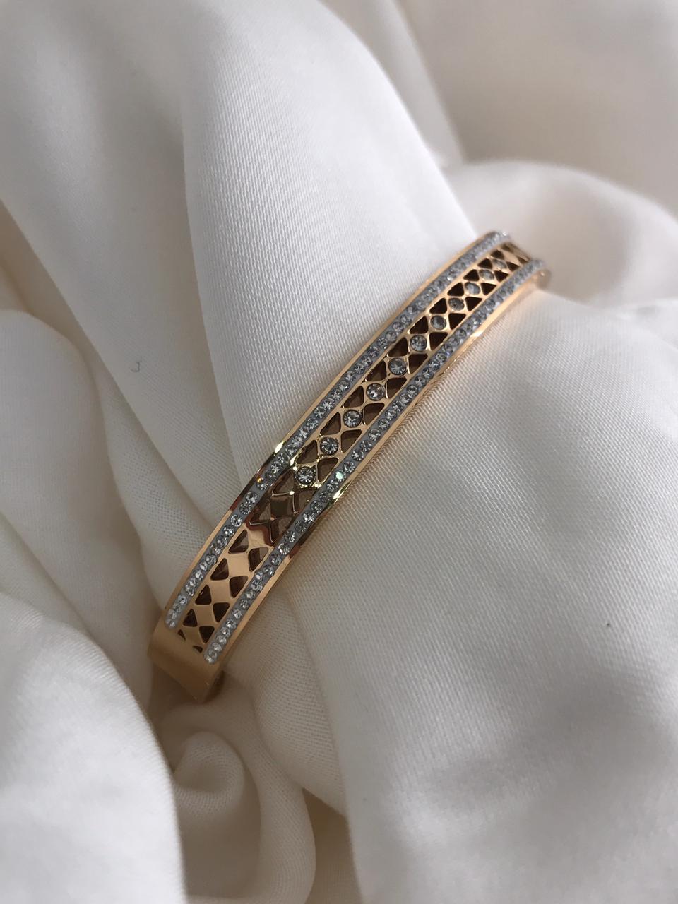 Diamond Lattice Cuff Bracelet
