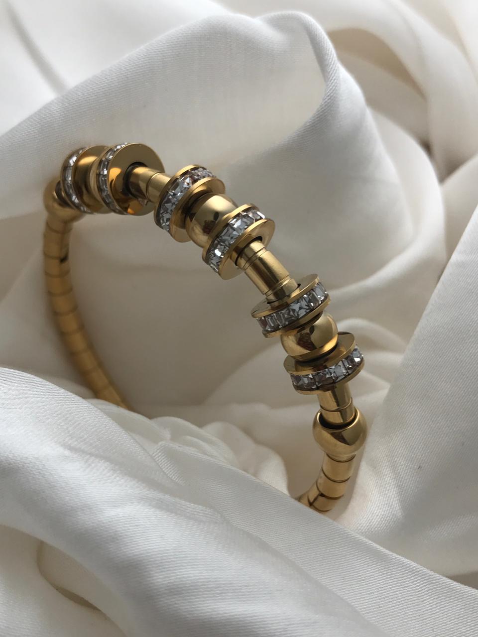 Gold Spiral Multiple Bracelet