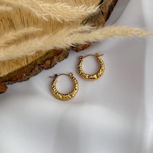 Chunky Gold Croissant Hoops Earring