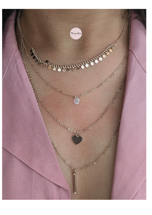 4 layer gold necklace