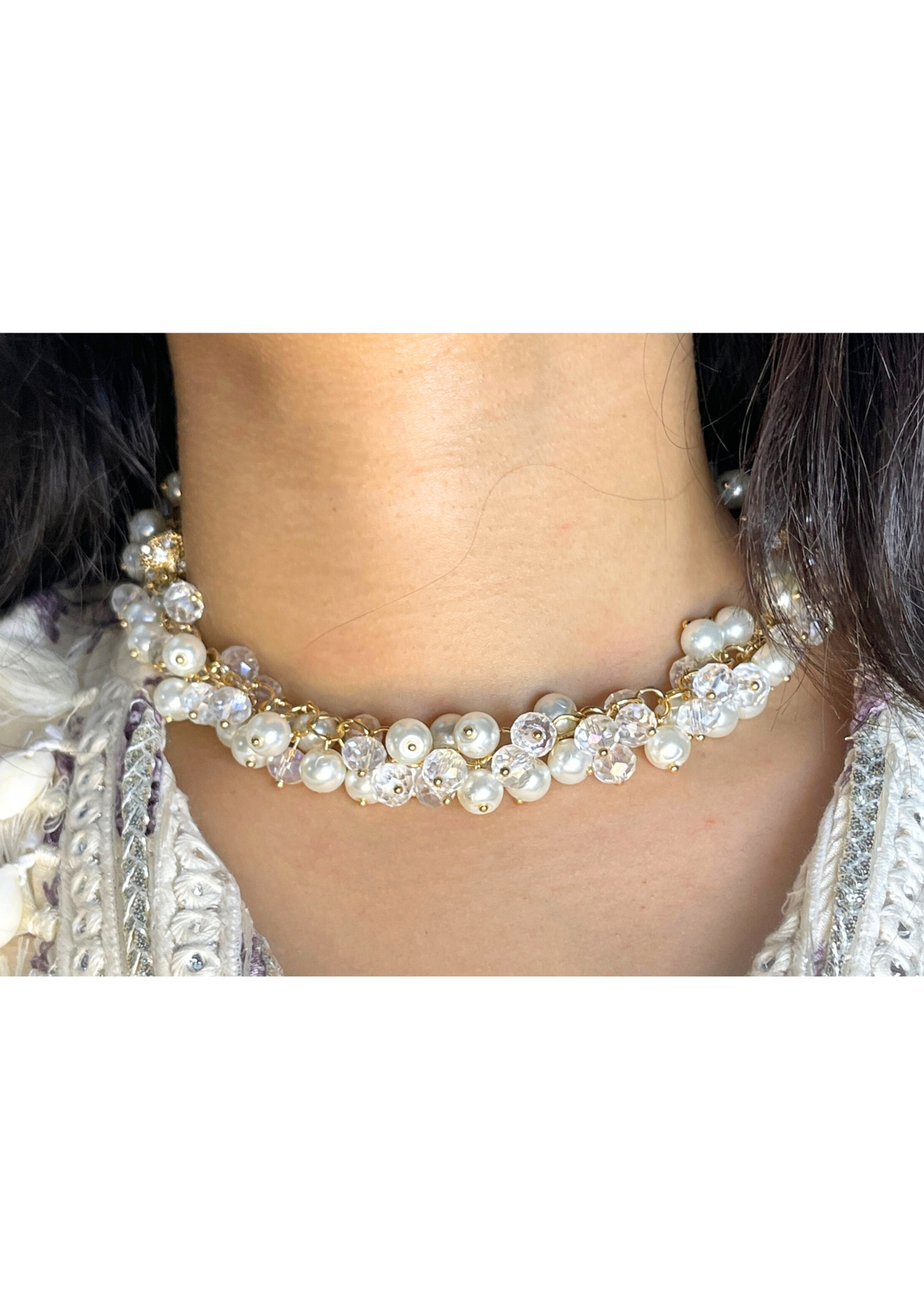7 in 1 Pearl White Necklace