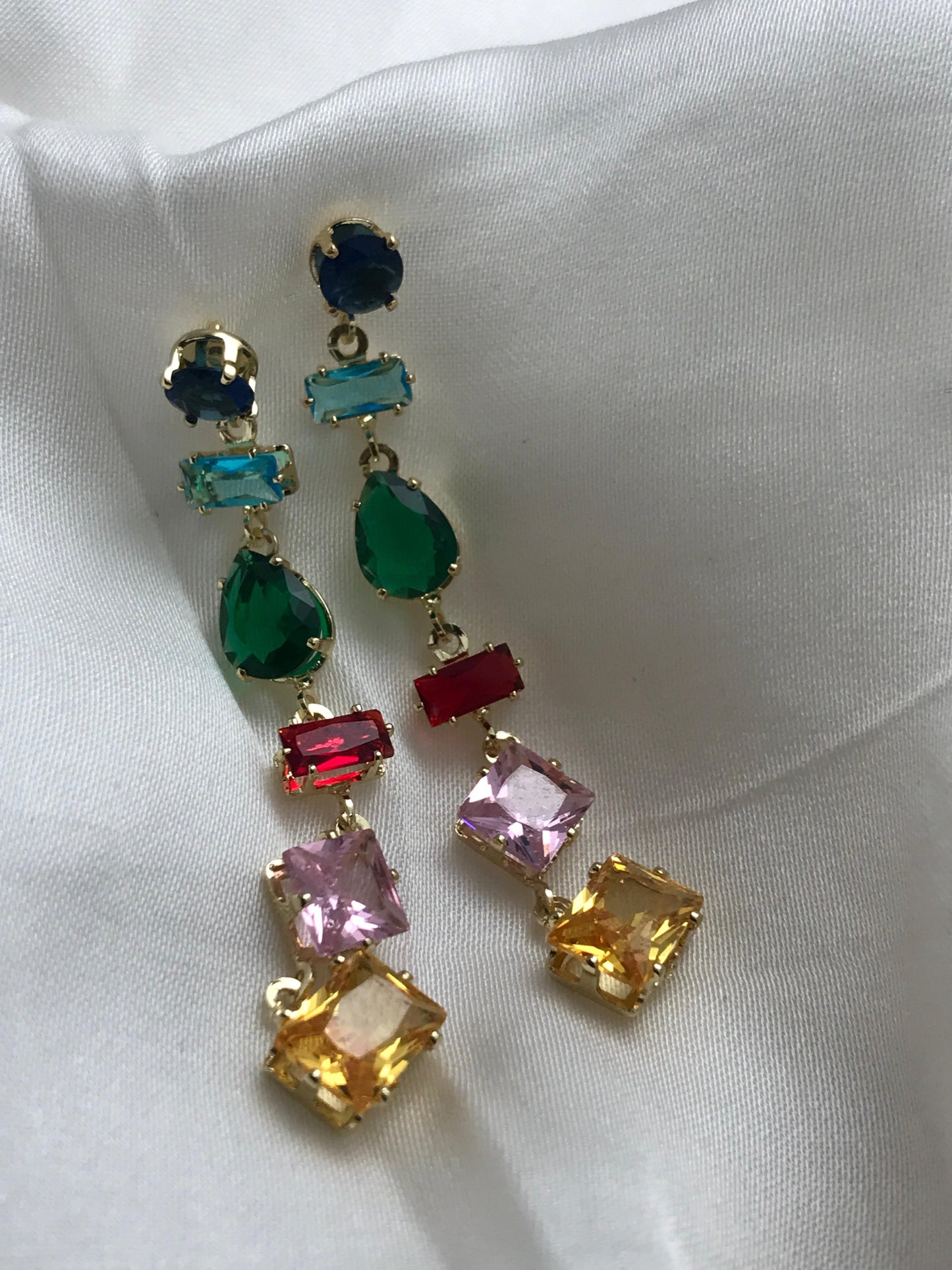 Multicolor Geometric Drop Earrings