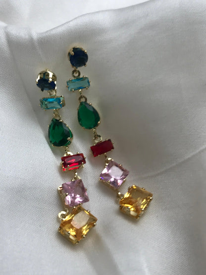 Multicolor Geometric Drop Earrings