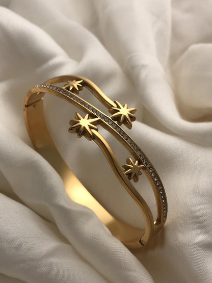 Gold Star Open Cuff Bracelet