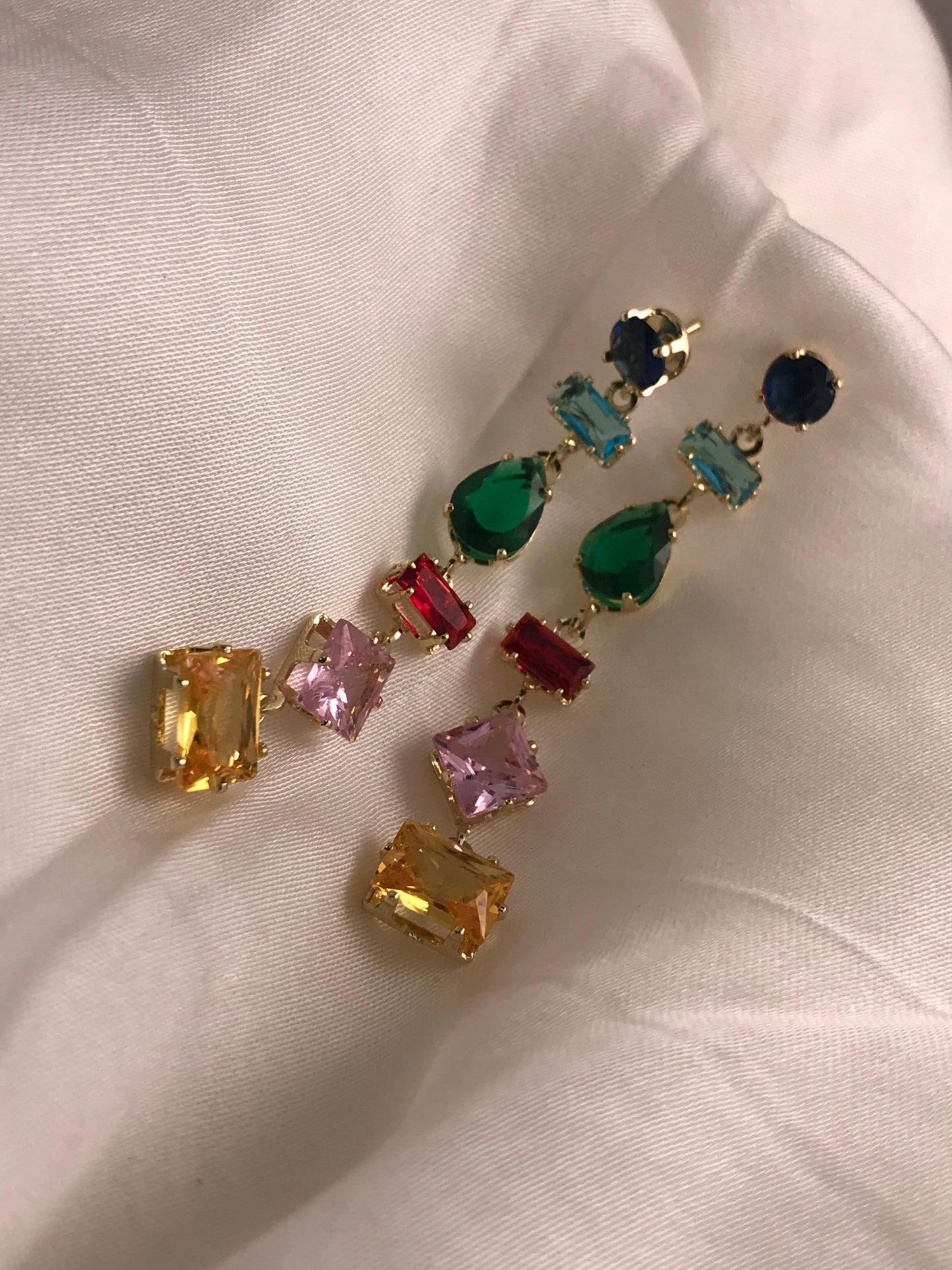 Multicolor Geometric Drop Earrings