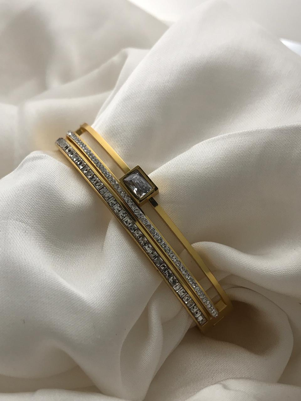 Gold Plated Crystal Studded Bracelet