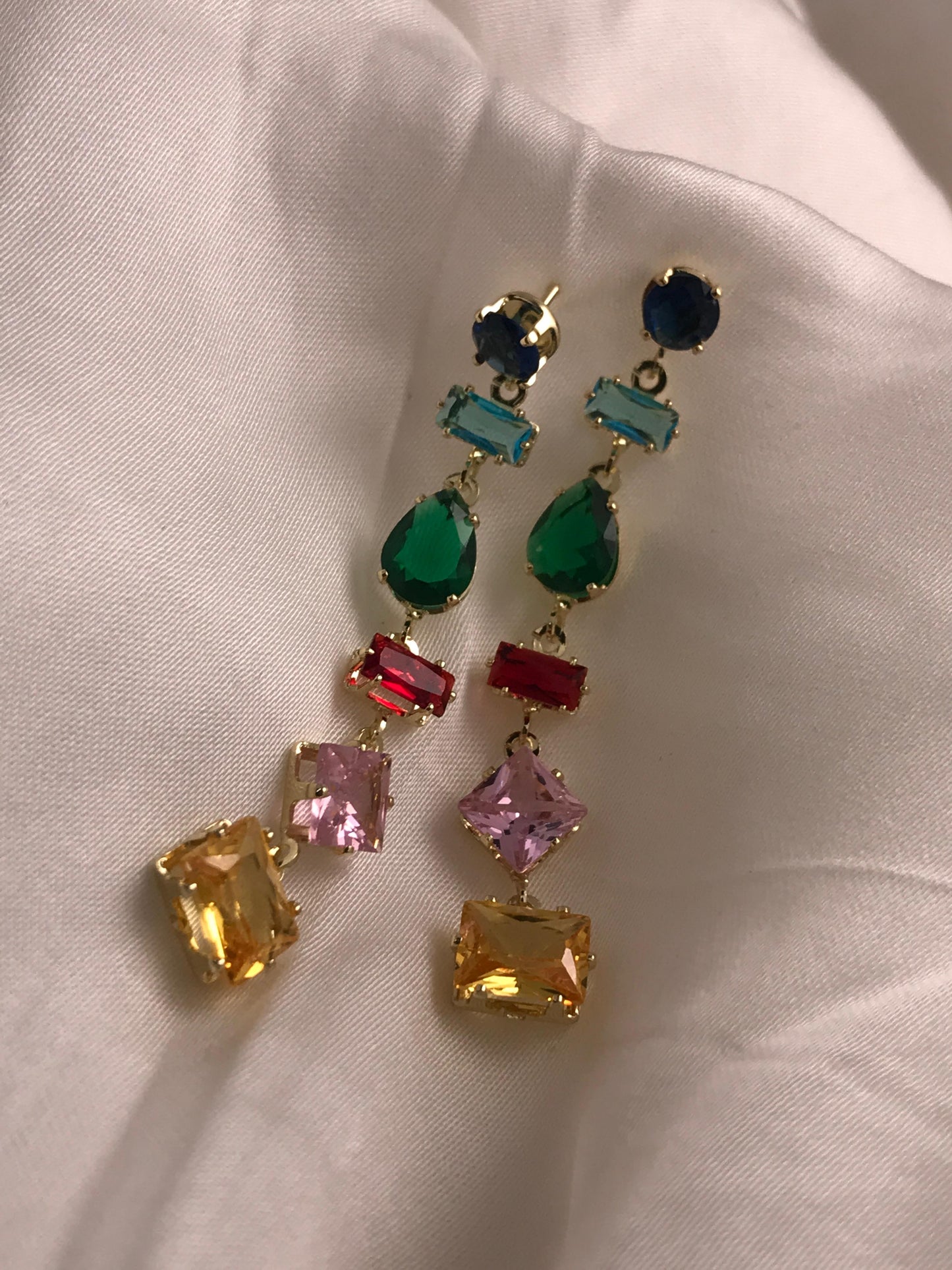 Multicolor Geometric Drop Earrings