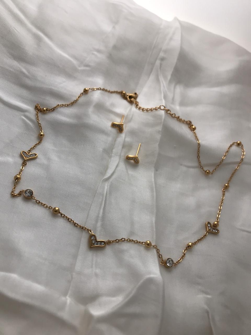 Gold-Plated Heart Charm Necklace