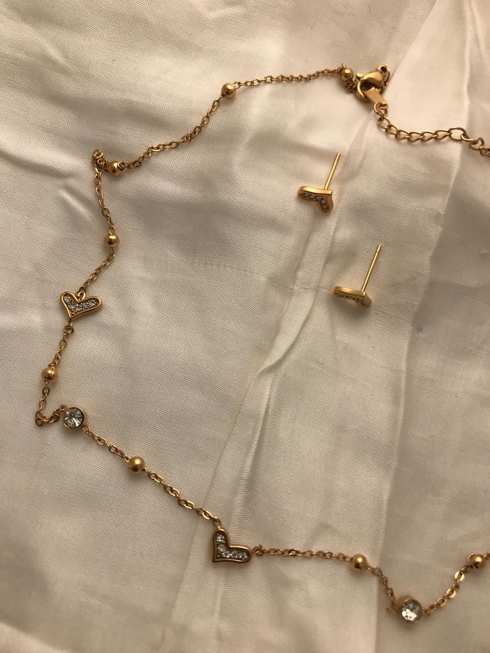 Gold-Plated Heart Charm Necklace