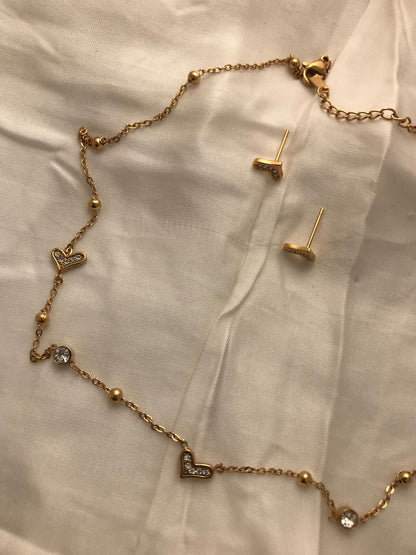 Gold-Plated Heart Charm Necklace