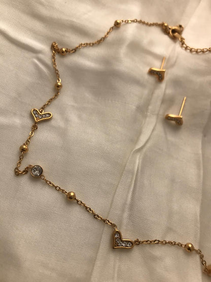 Gold-Plated Heart Charm Necklace