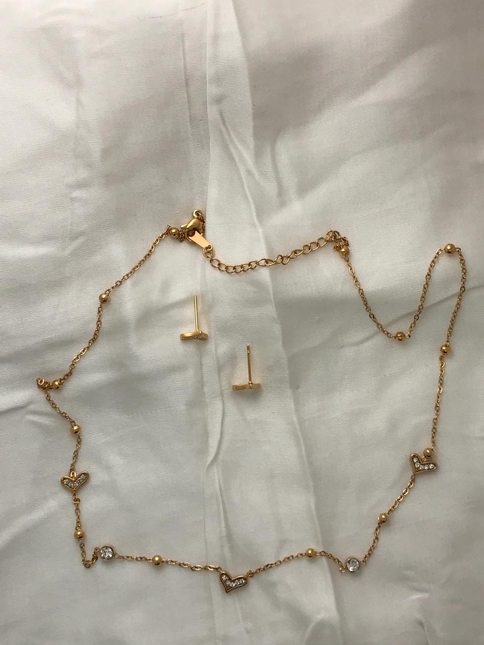 Gold-Plated Heart Charm Necklace