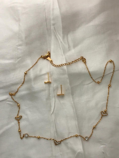 Gold-Plated Heart Charm Necklace