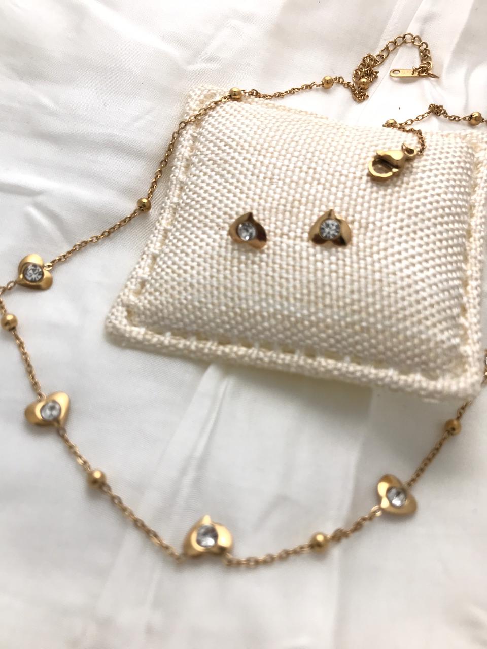 Gold-Heart Charm Necklace