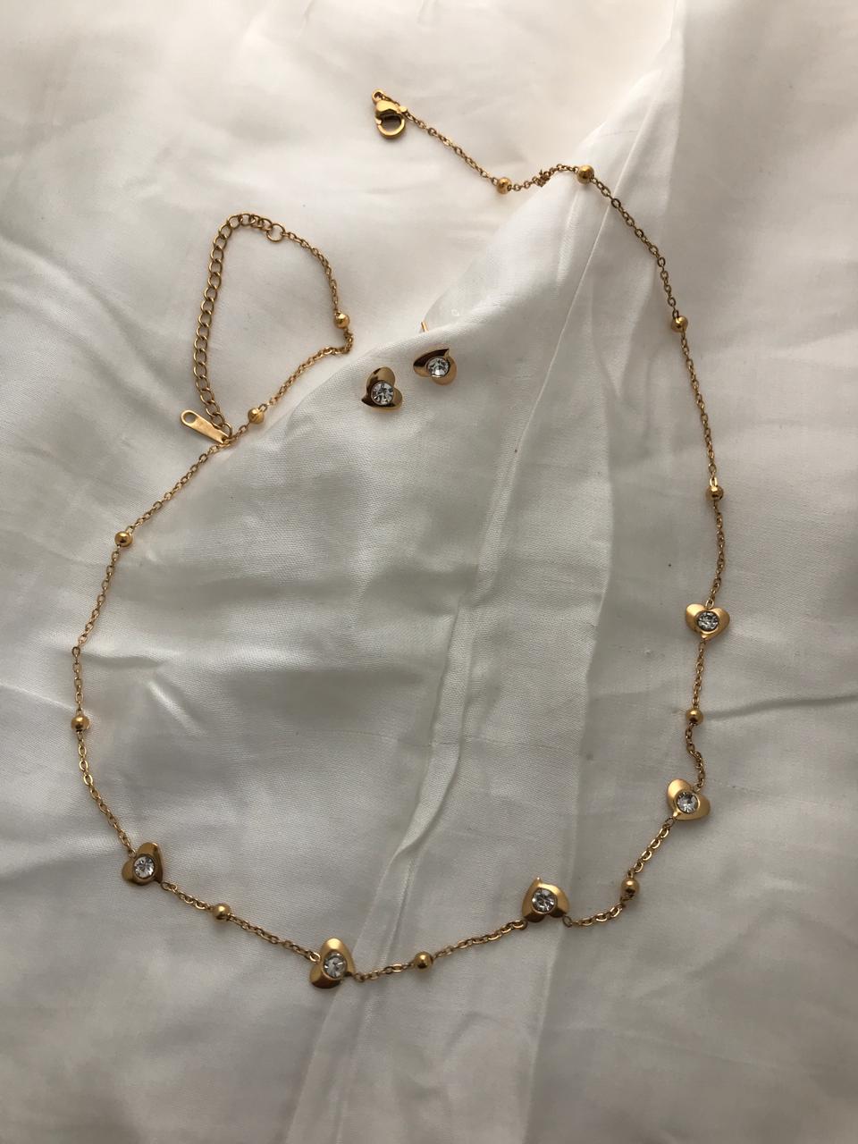 Gold-Heart Charm Necklace