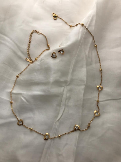 Gold-Heart Charm Necklace