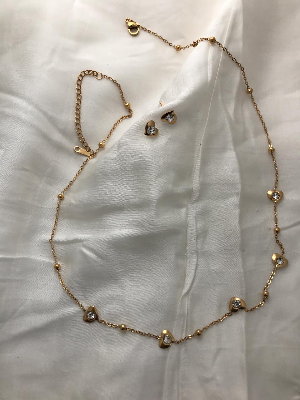 Gold-Heart Charm Necklace