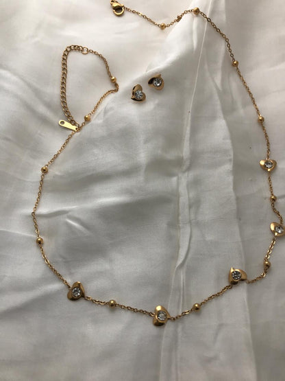 Gold-Heart Charm Necklace
