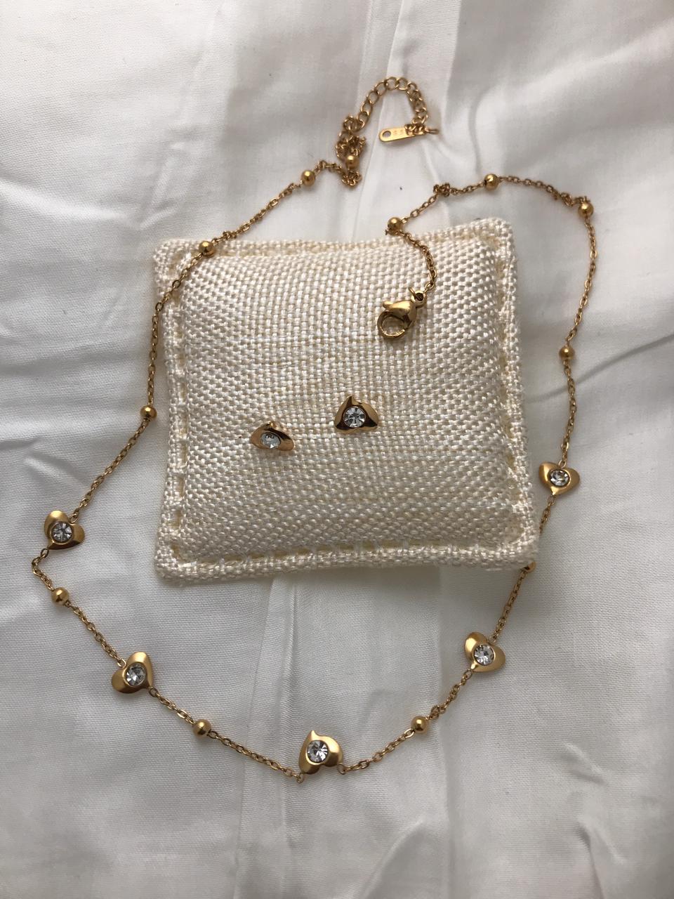 Gold-Heart Charm Necklace