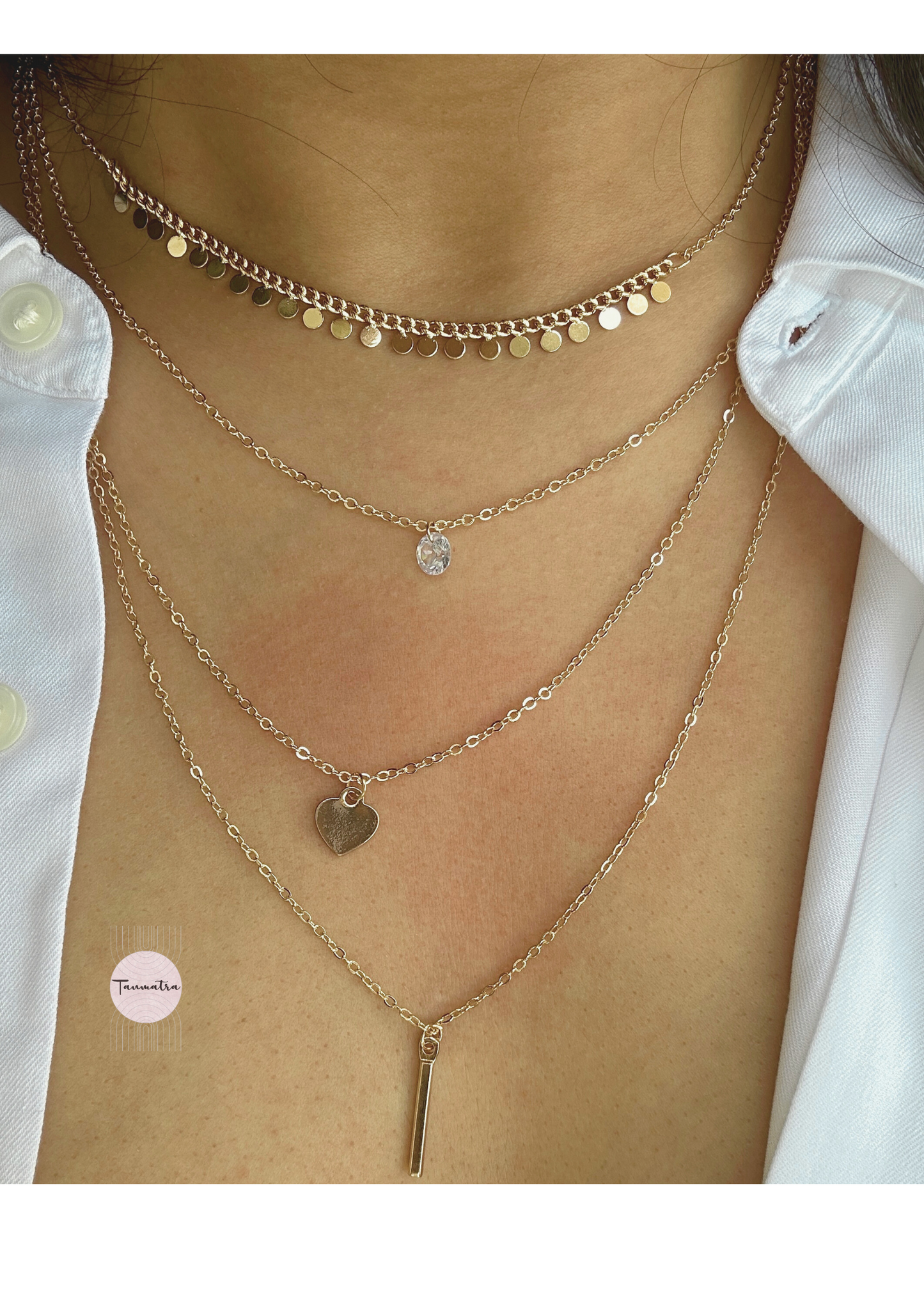 4 layer gold necklace