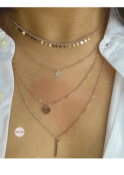 4 layer gold necklace