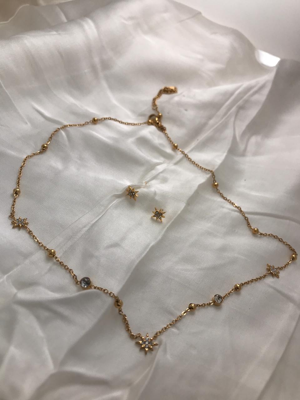 Gold-Tone Star Constellation Necklace