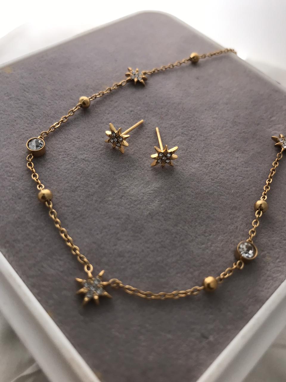 Gold-Tone Star Constellation Necklace