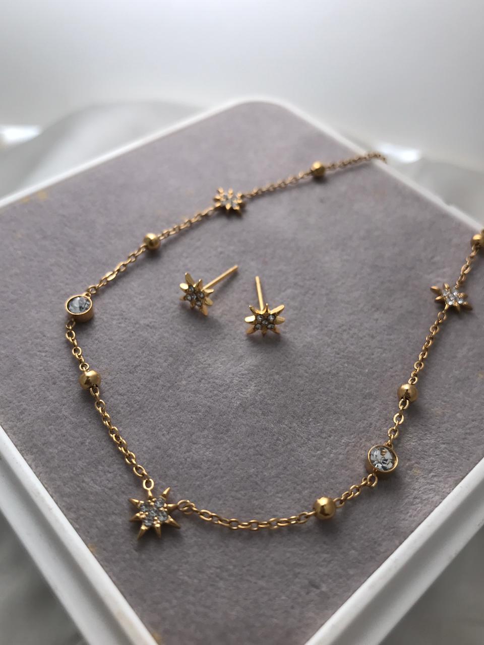 Gold-Tone Star Constellation Necklace