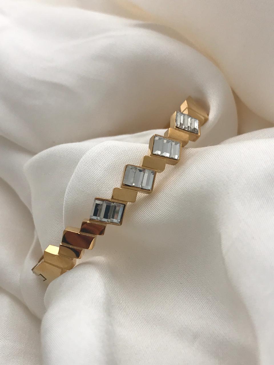 Geometric Baguette Cuff Bracelet