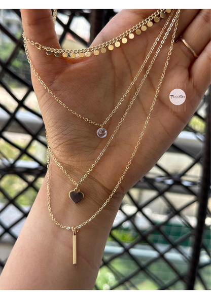 4 layer gold necklace