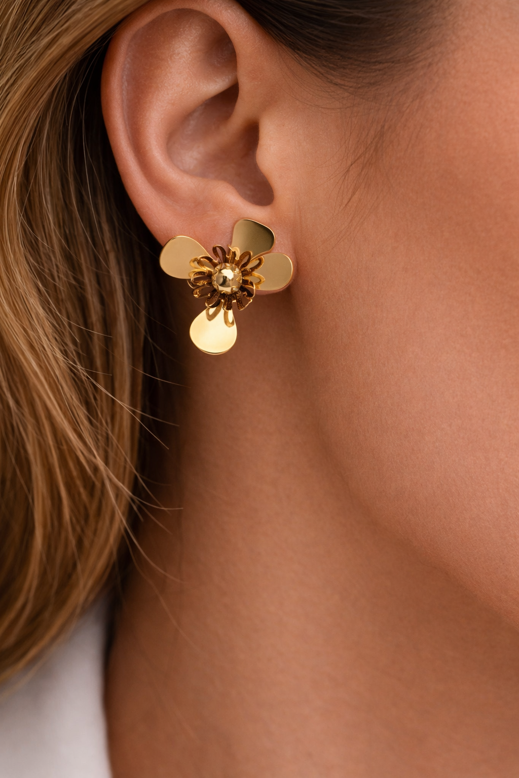 Gold-Tone Floral Drop or Dangle Earrings