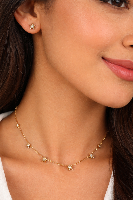 Gold-Tone Star Constellation Necklace