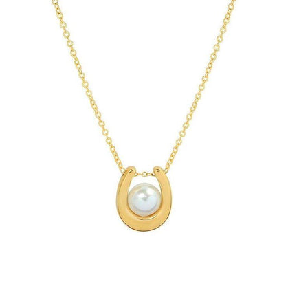 Horseshoe Pearl Necklace