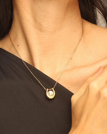 Horseshoe Pearl Necklace