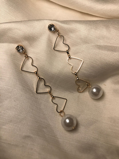 Gold Heart Diamond earring
